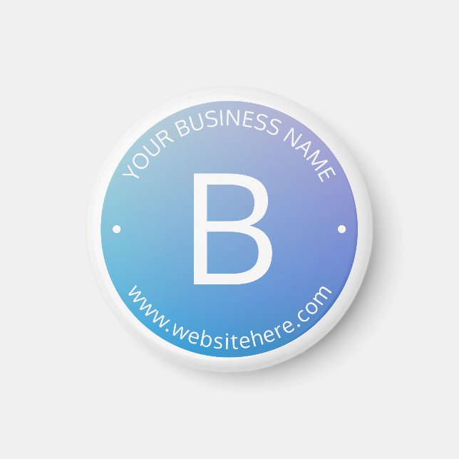 Imã Sombreado Azul e Roxo com Texto Editável (Frente)