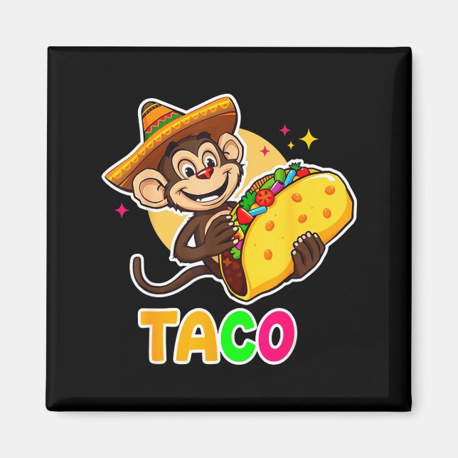 Imã sombrero de macaco mexicano taco el squatcho diver (Frente)