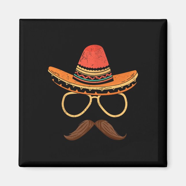 Imã Sombrero Face Cinco De Mayo Partido Fiesta Mexican (Frente)