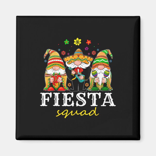 Imã Sombrero Gnomo Chapéu Mexicano Cinco de Mayo Gnomo (Frente)