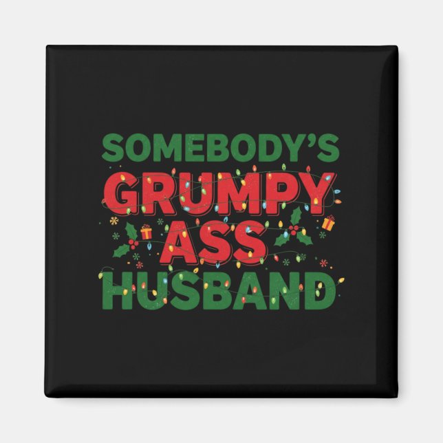 Imã Somebody's Mpy Husband Christmas Shirt _ Funny Xma (Frente)