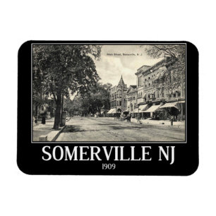 Ímã Somerville NJ, Main Street View, Estilo de Vintage