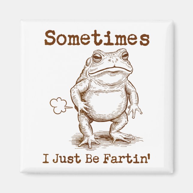 Imã Sometimes I Just Be Fartin’ Frog Funny Rude Silly  (Frente)