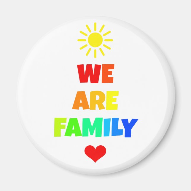 Imã Somos a família Rainbow Sunshine Adotion Design (Frente)