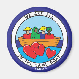 Imã Somos Todos No Mesmo Barco 2_Ímã Redondo 2.25"
