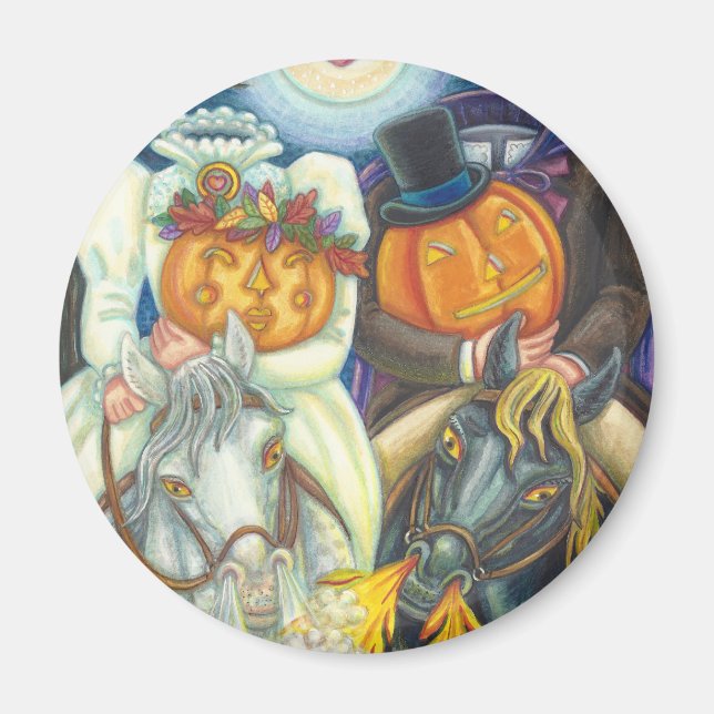 Imã SONHAGEM DE CASAMENTO HALLOWEEN MAGNET Round (Frente)