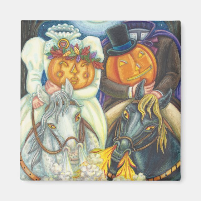 Imã SONHAGEM DE SONO BURRO HALLOWEEN MAGNET Square (Frente)