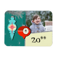 Sonhando com o Retro Natal Flexi Photo Magnet