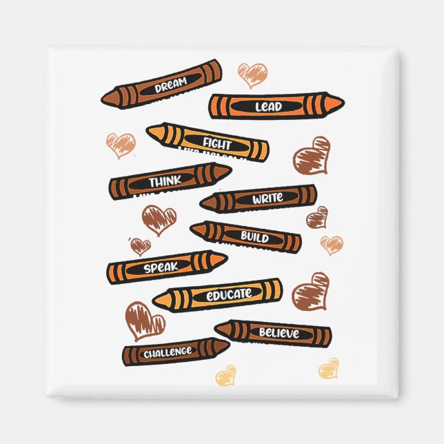Imã Sonhe Como Martin Líderes Mês da História Negra Af (Frente)