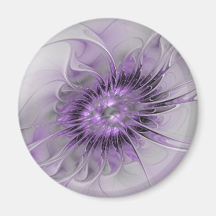 Imã Sonho de Flor de Lavanda Arte Fractal Abstrato Mod