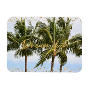 Ímã Sonho Dourado com as Palmeiras de Kauai Hawaii
