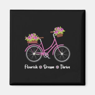 Imã Sonho Feliz Bicicleta Floral de Bicicleta Flórida