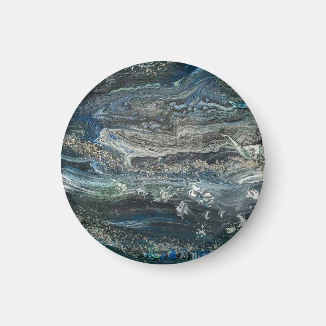 Imã Sonhos da abstrato pintando cinza marítima do Ocea (Frente)