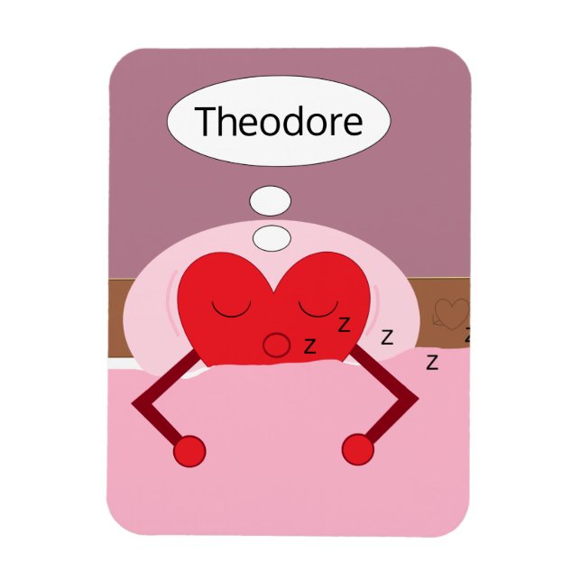 Ímã Sonhos do Coração Rosa e Roxo (Vertical)