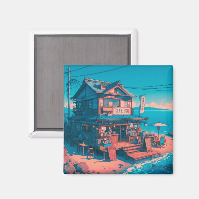 Imã Sonhos Lofi à beira-mar (Front/Back)