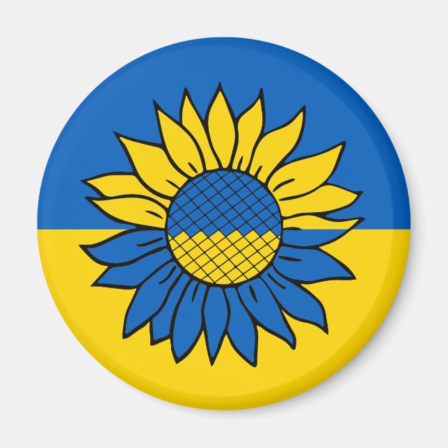 Imã Sonnenblume vor der ukrainischen Flagge (Frente)