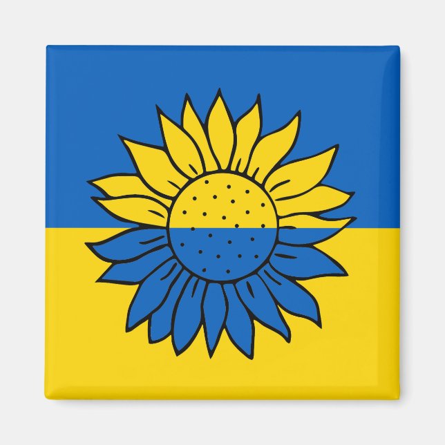 Imã Sonnenblume vor der ukrainischen Flagge (Frente)