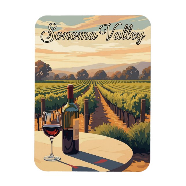Ímã Sonoma Valley California Viagem (Vertical)