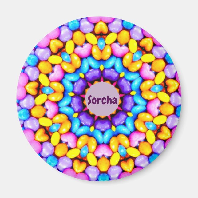 Imã SORCHA ~ Padrão Páscoa Personalizado Fractal ~  (Frente)