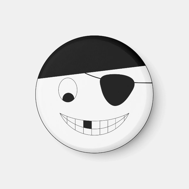 Imã Sorria face pirata Jolly Roger Magnet (Frente)
