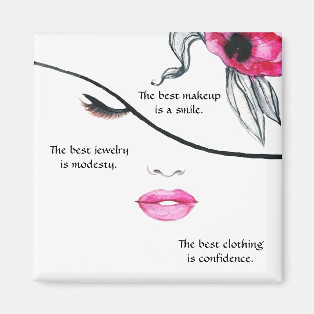 Imã Sorria, modéstia, ímã de confiança (Frente)