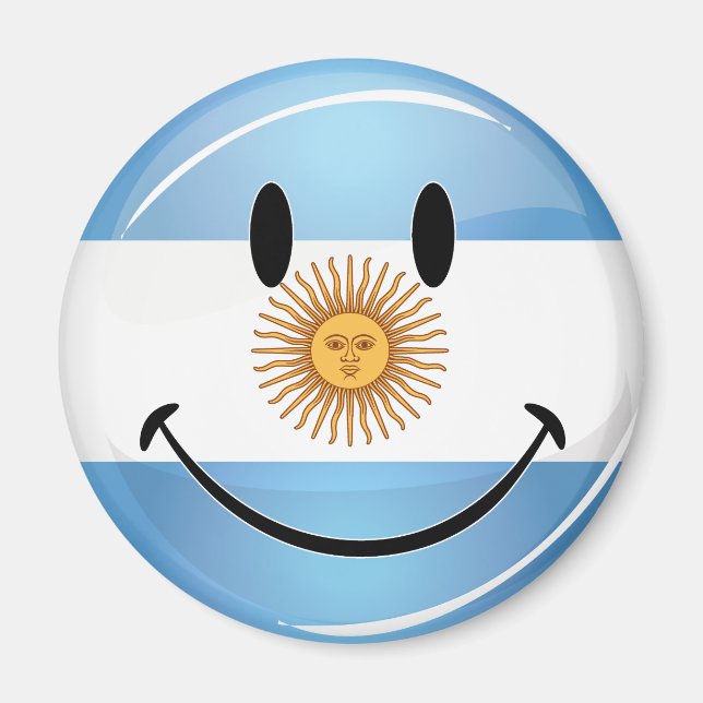Imã Sorrindo bandeira argentina (Frente)