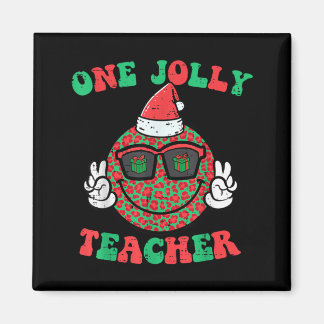 Imã Sorriso de Natal Paz Alegre Professor Retro Xmas
