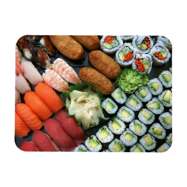 Ímã Sortimento de favoritos de sushi japonês (Horizontal)