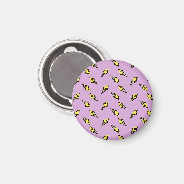 Imã Sorvete amarelo em roxo (Front/Back)