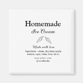 Imã Sorvete caseiro adiciona ingredientes feitos com a