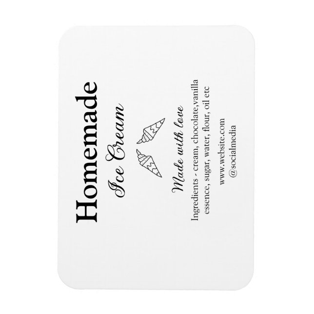 Ímã Sorvete caseiro adiciona ingredientes feitos com a (Vertical)