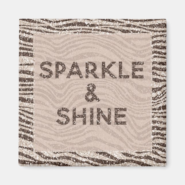 Imã Sorvete Castanho-Blush Zebra Sonho Glitter (Frente)