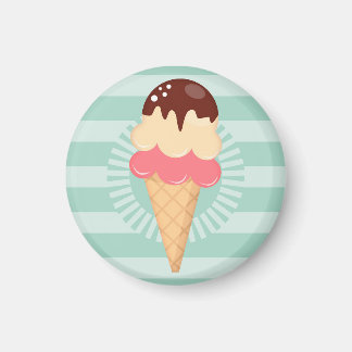 Imã Sorvete Cone - Chocolate Bonito Vanilla Verde