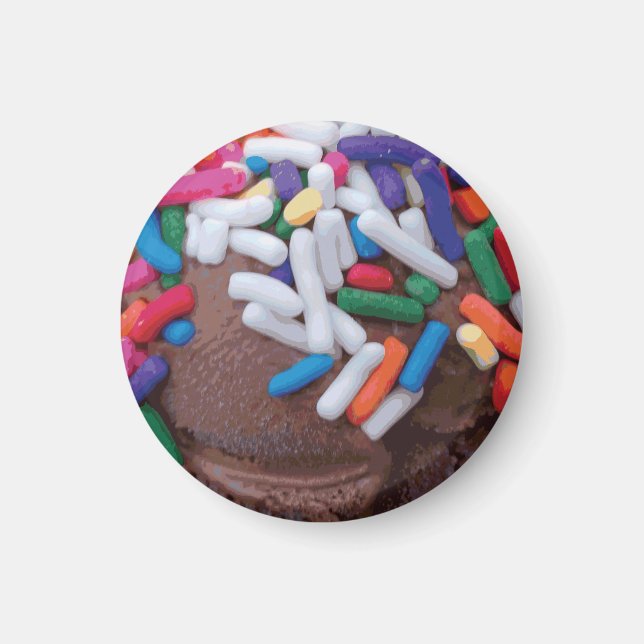 Imã Sorvete de Chocolate Escuro com Espelhos do Arco-Í (Frente)