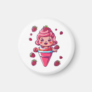 Imã Sorvete de framboesa Kawaii