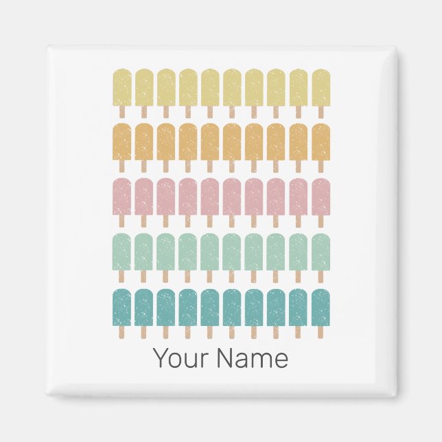 Imã Sorvete de poços de popa Retro Summer Design (Frente)