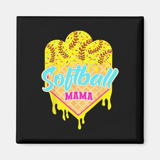Imã Sorvete de Softbol Derretido Mãe Doce Mãe de Softb (Frente)