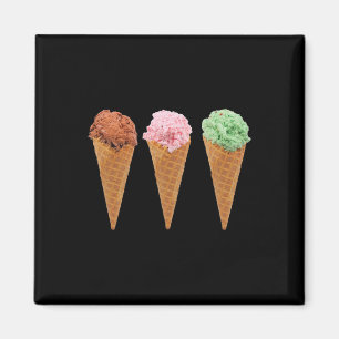 Imã Sorvete De Waffle Cones E Sorvete De Chocolate
