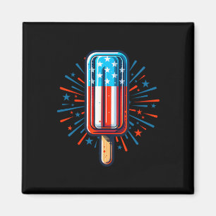 Imã Sorvete do Dia 4 de Julho Bandeira Americana Patri