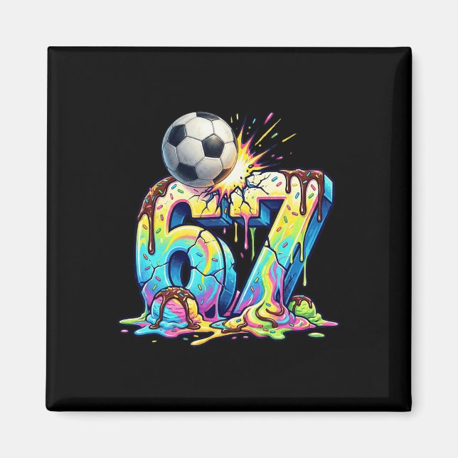 Imã Sorvete Drip Futebol 67 Seis Sete Divertido Geraçã (Frente)