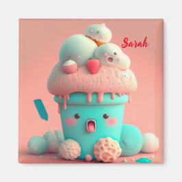 Imã Sorvete rosa-rosa-rosa