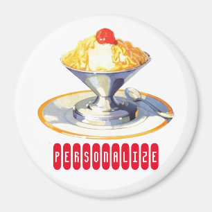 Imã Sorvete Vintage sundae retro sobremesa comida