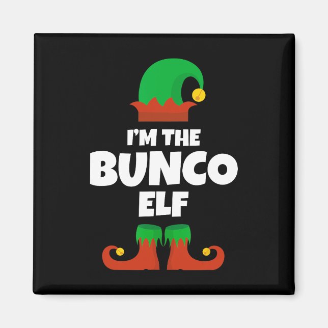 Imã Sou a família Bunco Elf Pajama Natal Engraçado Bu (Frente)