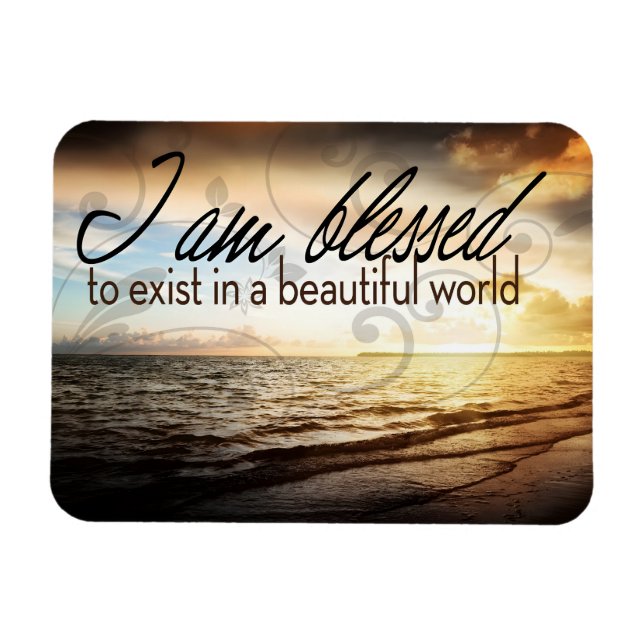 Ímã "Sou abençoado por existir" Afirmação de Motivação (Horizontal)