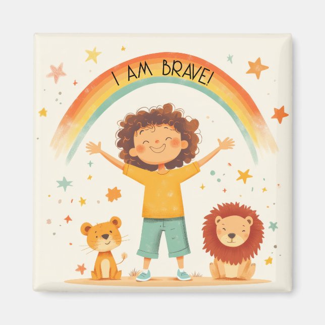 Imã Sou Corajoso - Afirmação De Crianças (Frente)