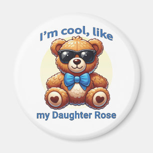 Imã Sou Legal Teddy Bear com Arco Azul Personalizável