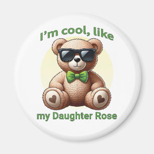 Imã Sou Legal Teddy Bear com Arco Verde Personalizável