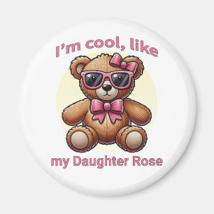 Imã Sou Legal Urso de Teddy com Arco Rosa Personalizáv