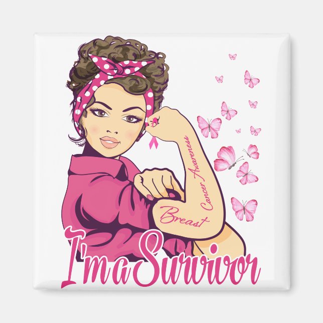 Imã Sou um Cancer de mama da Rosie Riveter (Frente)