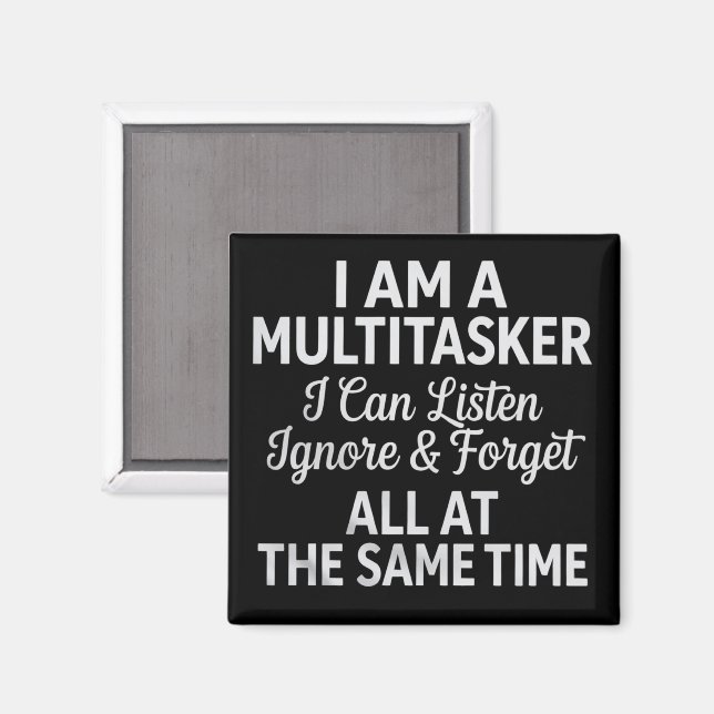 Imã Sou um Multitarefa Humor Divertido Vida no Trabalh (Front/Back)